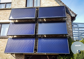 Solarthermie Kollektoren mit Fassadenmontage, in Luxemburg